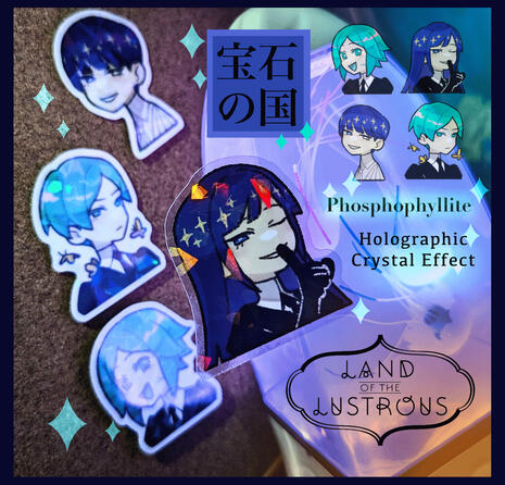 Houseki no Kuni holographic transparent stickers