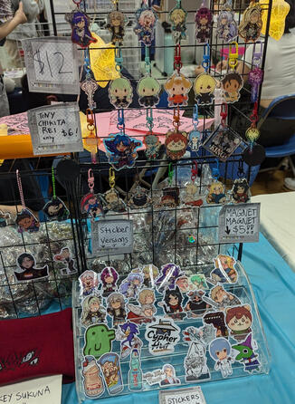 Keychain + Sticker display